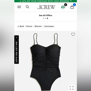 J. Crew RUCHED SWEETHEART ONE-PIECE